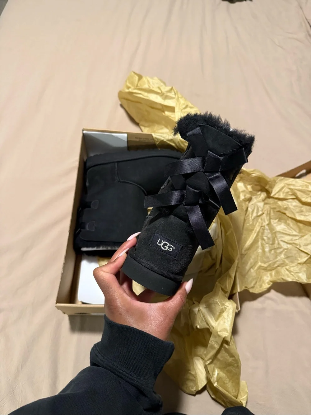 UGG Kids Bailey Bow Boot - Black